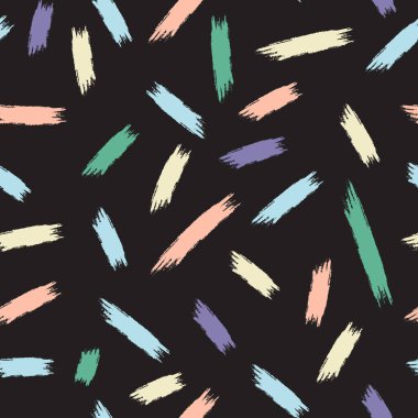Vektör sorunsuz arka plan. Sanatsal tek renkli tekrarlanabilir model. Elle çizilmiş vuruş doku.