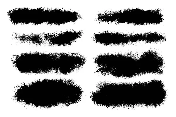 Vector set of hand drawn brush strokes, stains for backdrops. Monochrome design elements set. One color monochrome artistic hand drawn backgrounds. — Stock Vector