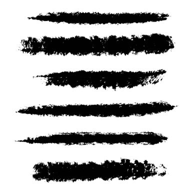 Elle çizilmiş fırça darbeleri, arka planda lekeler. Tek renkli tasarım elementleri ayarlandı. Bir renk monokrom sanatsal el çizimi arkaplan.