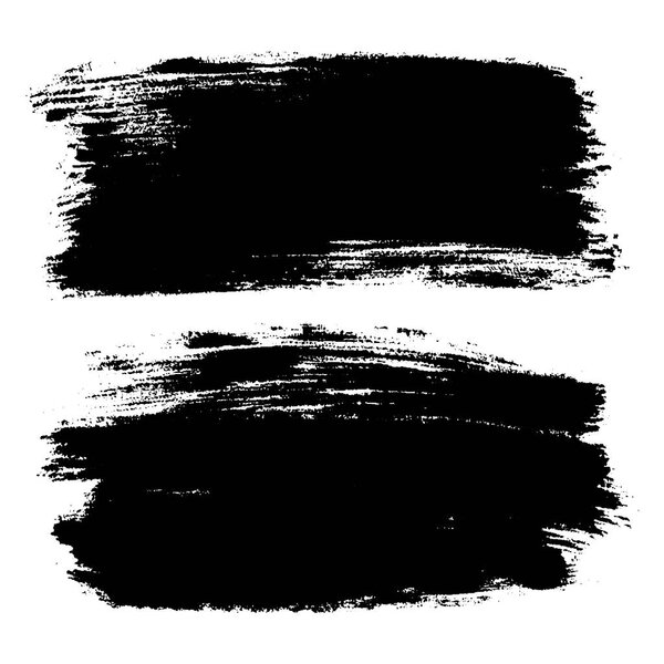 Векторный набор мазков кистью, пятна на заднем плане. Набор элементов монохромного дизайна. Одноцветные монохромные художественные фоны.