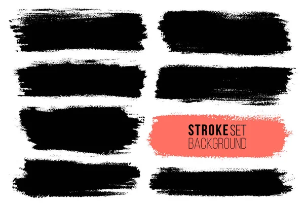 Vectorset van handgetekende penseelstreken, vlekken voor achtergronden. Monochroom design elementen set. Één kleur monochrome artistieke hand getrokken achtergronden. — Stockvector