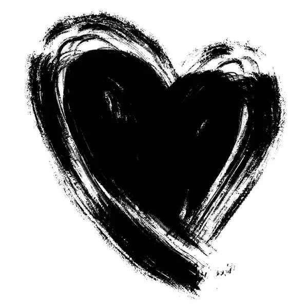 Corazón grunge dibujado a mano vectorial aislado sobre fondo transparente. Símbolo del corazón a mano. Tinta dibujado símbolo de amor . — Vector de stock