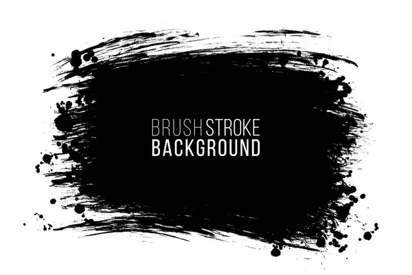 Vector hand drawn big brush stain. Monochrome ink painted stroke. Painted by brush black stain. Monochrome artistic backdrop. One color grungy background. — Stock Vector