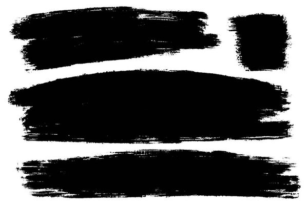 Векторный набор мазков и пятен кисти, нарисованных вручную. Одноцветные монохромные художественные нарисованные вручную подложки и графические ресурсы. Пятна чернил различной формы
.