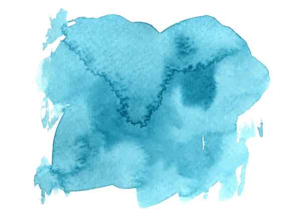 Vektor handdragen akvarell borste fläcken. Färgglada målade stroke. Blå färg handritad bakgrund. — Stock vektor