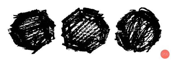 Reihe von handgezeichneten Kritzelformen isoliert auf weiß. Doodle-Stil skizzierte Kulissen. monochrome Vektordesign-Elemente. — Stockvektor