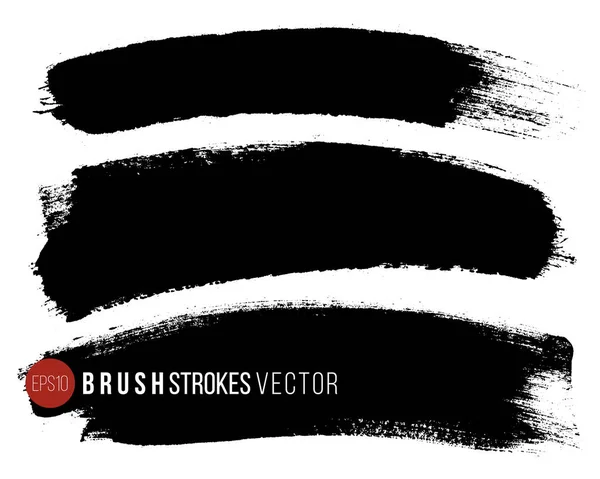 Grunge brush painted spots. Vector ink brush strokes. Distressed banners. Modern textured rectangular shape set. — Stock Vector