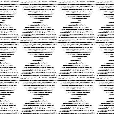 Vektör dikişsiz desen. Siyah mürekkepçizilmiş konturlar daire şeklinde yinelenen doku. Sanatsal tek renkli arka plan. Siyah beyaz fon.