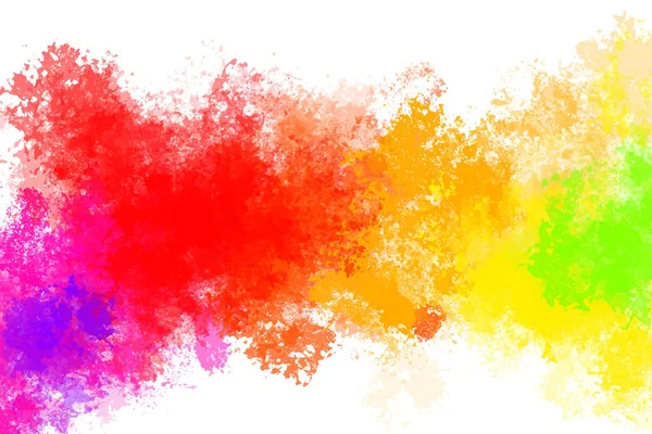 Kunstkulisse. Vektor mit Pinselspritzern. Pinselfarbe Look Hintergrund mit bunten handgemalten Flecken. Hintergrund in Regenbogenfarben. — Stockvektor