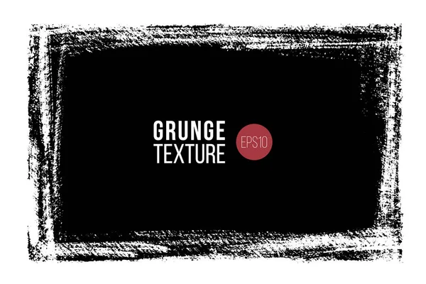 Handgezeichnete Grunge-Rechteckform. schwarze Farbstriche als grafische Hilfsmittel. Tintenpinsel bemalte Kulisse mit Kopierraum. — Stockvektor
