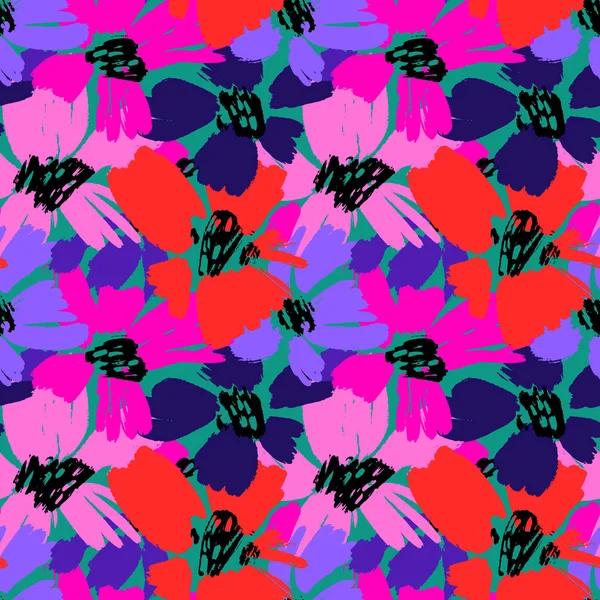 El çizimi yabani çiçekler, renkli botanik çizimler, çiçek unsurları, el çizimi tekrarlanabilir arka plan. Sanatsal arkaplan.