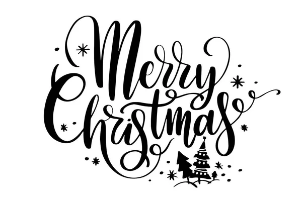 Feliz Navidad letras de la mano aisladas en blanco. Imagen vectorial. — Vector de stock