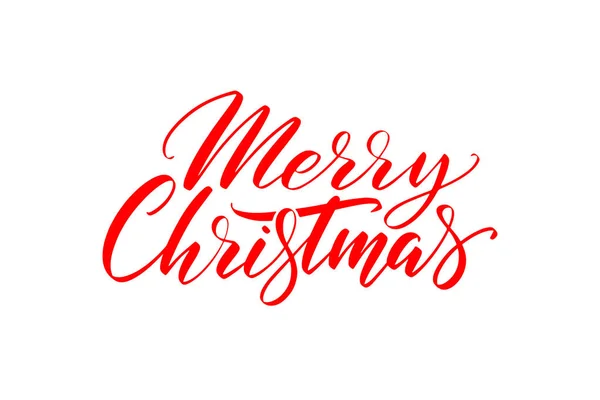 Feliz Navidad letras de la mano aisladas en blanco. Imagen vectorial. — Vector de stock