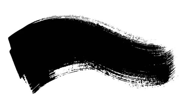 手のベクトル波状の大きなブラシの汚れを描いた。モノクロームのインクがストロークを描いた。芸術的背景1色グラニーの背景. — ストックベクタ