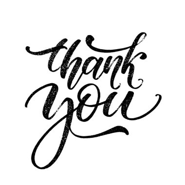 Teşekkür ederim. El çizimi yaratıcı yazı ve fırça kalem harfleri, bayram tebrik kartları ve davetiyeler için tasarım.