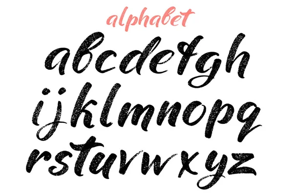 Kalligrafische handgetekende letters. Handgeschreven alfabet. Modern script in vector. — Stockvector