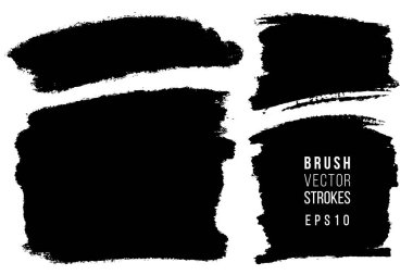 Elle çizilmiş fırça darbeleri, arka planda lekeler. Tek renkli tasarım elementleri ayarlandı. Bir renk monokrom sanatsal el çizimi arkaplan.