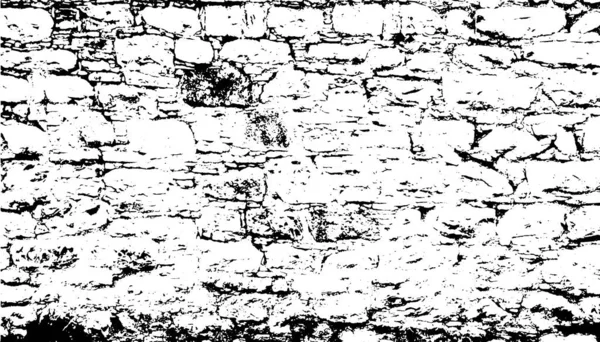 Textura superpuesta detallada angustiada de superficie rugosa, pared agrietada, piedra y pintura vieja. Grunge fondo horizontal. Un recurso gráfico de color. — Vector de stock