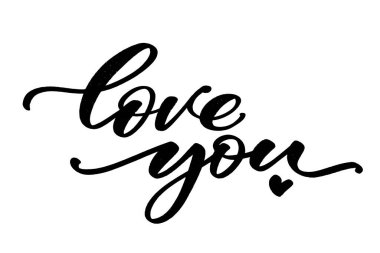 Sevgililer Günü sanatsal el çizimi kartı. Vektör çizimi. Düğün, aşk, romantik şablon. Seni yürekten seviyorum..