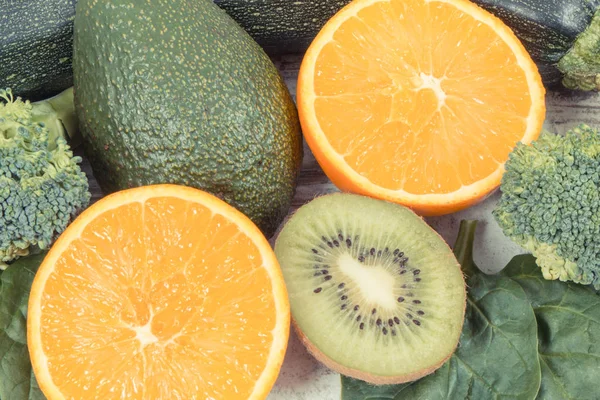 Verse Groenten Fruit Met Vitamine Kalium Voedingsvezels Natuurlijke Mineralen Gezond — Stockfoto