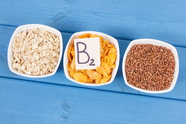 Boekweit Cornflakes Havermout Als Bron Vitamine Voedingsvezels Mineralen Concept Van — Stockfoto