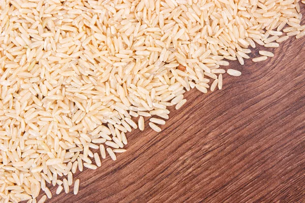 Montón Arroz Integral Concepto Nutrición Saludable Espacio Copia Para Texto — Foto de Stock