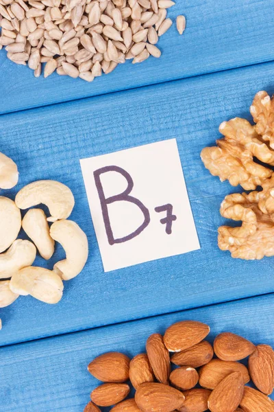 B7 vitamini ve beslenme lifleri içeren besleyici ürünler, doğal mineral kaynakları, sağlıklı beslenme konsepti