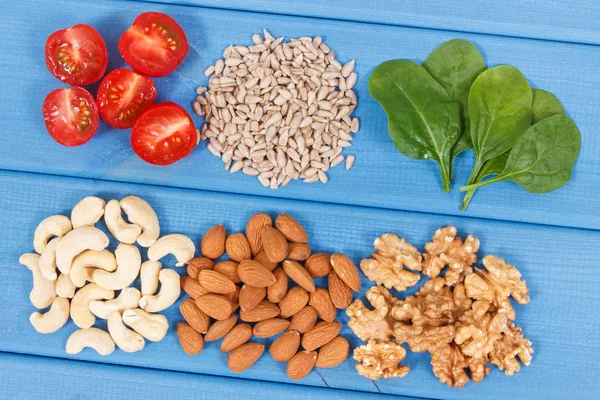 B7 vitamini ve beslenme lifleri içeren besleyici ürünler, doğal mineral kaynakları, sağlıklı beslenme konsepti