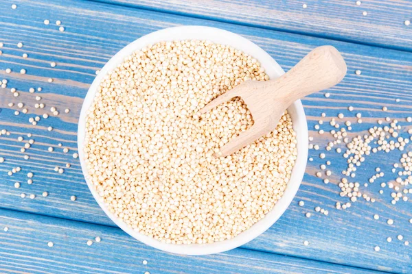 Quinoa Seeds Glass Bowl Source Natural Minerals Vitamins Healthy Nutrition — Stock Photo, Image