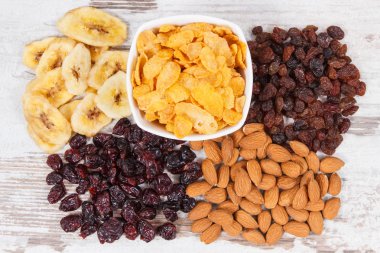 Kaynak Vitaminler, karbonhidratlar, diyet lifi ve mineraller, besleyici yemek kavramı olarak sağlıklı malzemelerle