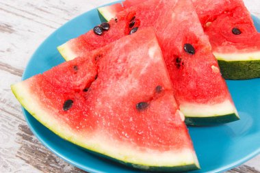 Mavi Plaka, genel kavram-in sağlıklı sulu tatlı taze karpuz dilim