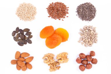 Doğal sağlıklı bileşenler veya kaynak demir, omega asitler, vitaminler, mineraller ve beslenme lifleri olarak ürünler