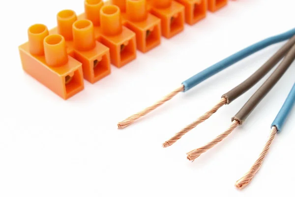 Accesorios Eléctricos Con Cable Que Utilizan Trabajos Tecnología Concepto Ingeniería — Foto de Stock