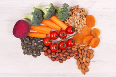 En iyi beyin olarak besleyici gıda Sağlık ve iyi bellek, sağlıklı beslenme kavramı