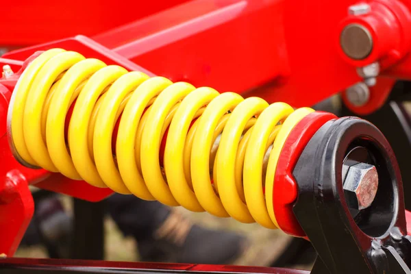 Muelle Acero Como Detalle Maquinaria Industrial Agrícola Parte Equipos Hidráulicos —  Fotos de Stock