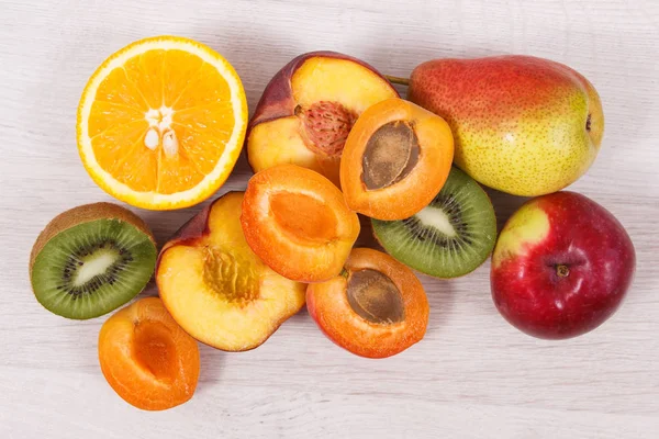 Fresh Natural Fruits Containing Nutritious Vitamins Minerals Healthy Lifestyles — Stock Photo, Image