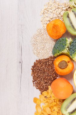 Sağlıklı gıda kaynağı vitamini olarak Pp, B3, diyet lifi ve diğer doğal mineraller, yer metin veya yazıt için
