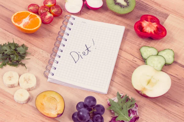 Inscription Diet Fresh Healthy Nutritious Food Source Vitamins Dietary Fiber — Stock Photo, Image