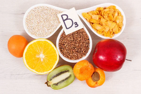 Nutritious food as source vitamin B3, fiber and minerals, concept of healthy lifestyles