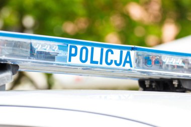 İşaret ve siren polis araba Lehçe
