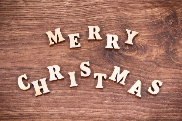Inscription Merry Christmas Rustic Board Concept Festive Time — Stock Photo, Image