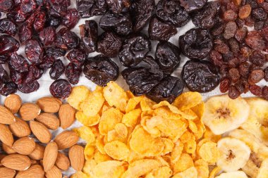 Kaynak vitamin, karbonhidrat, besin fiberi ve mineral olarak sağlıklı besin maddeleri veya ürünler