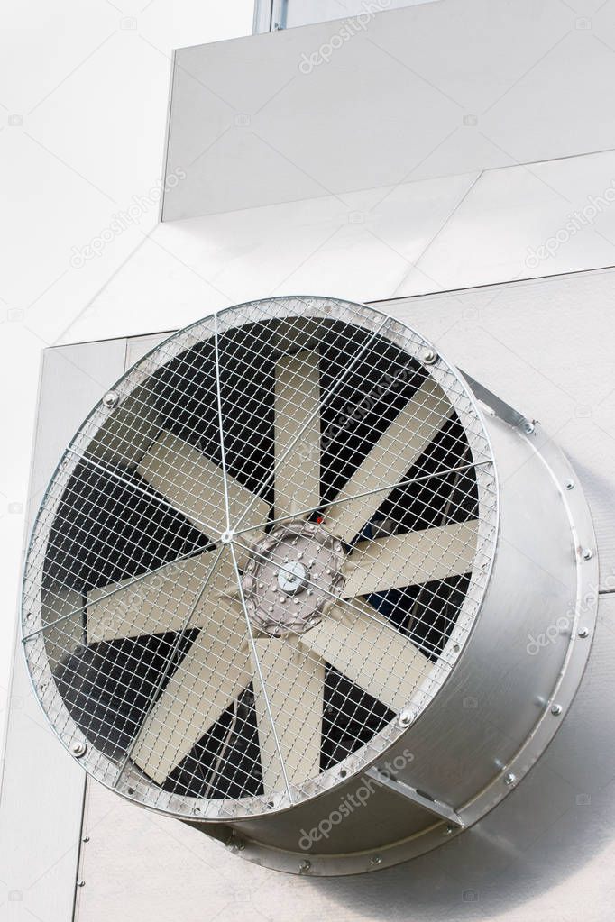 Ventilation fan using in grain dryer, detail of agriculture machinery, technology and engineering concept