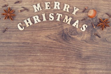 Yazıt Merry Christmas ve şenlikli pişirme ve pişirme, maddeler yer yazıt için