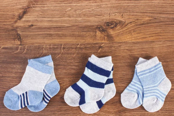 Tres Pares Calcetines Para Recién Nacidos Esperando Para Los Niños —  Fotos de Stock
