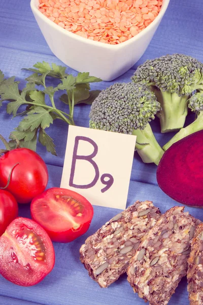 Διατροφική Τροφή Πηγή Βιταμίνης Διαιτητικές Ίνες Φολικό Οξύ Και Φυσικά — Φωτογραφία Αρχείου