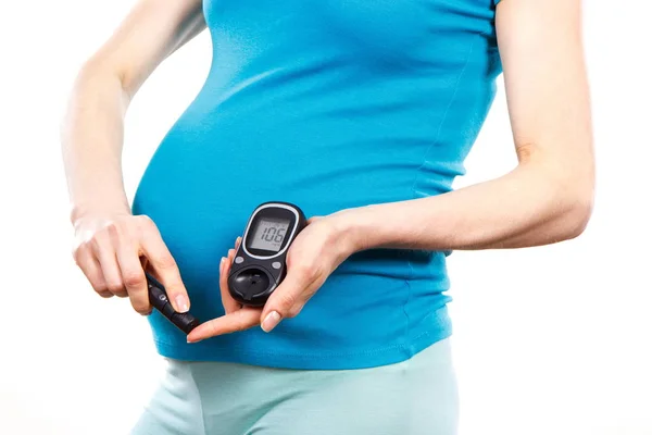 임신한 측정기를 당뇨병의 신생아에 — 스톡 사진