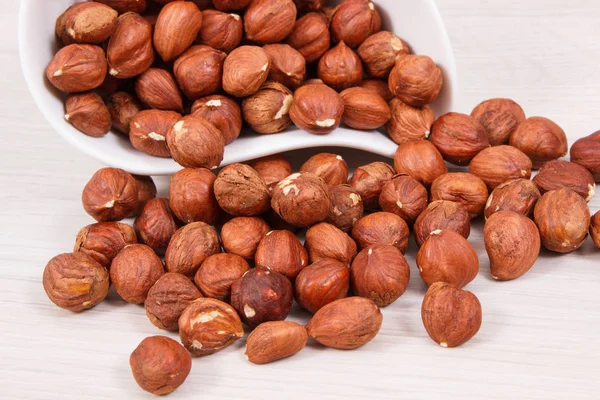 Hasselnötter Som Källa Friska Naturliga Vitaminer Och Mineraler Näringsrik Äta — Stockfoto