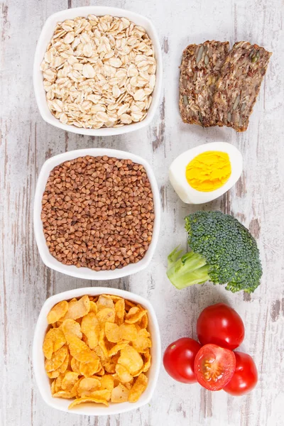 Zutaten Die Vitamin Und Ballaststoffe Enthalten Natürliche Mineralstoffquellen Gesundes Ernährungskonzept — Stockfoto