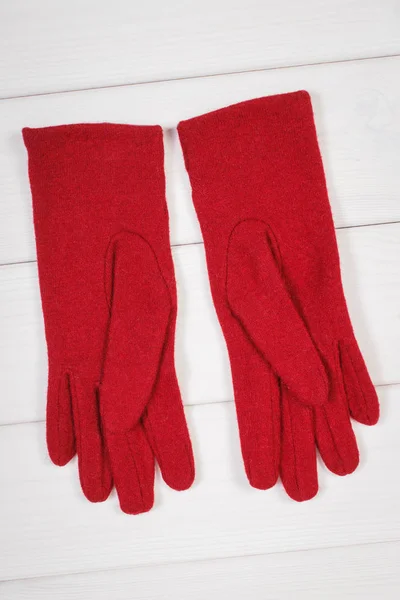 Guantes Lana Para Mujer Tablas Blancas Ropa Abrigo Para Otoño —  Fotos de Stock